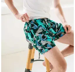 men's boxershorts with woven label EXCLUSIVE ALI - Men's boxer shorts REPRE4SC EXCLUSIVE ALI HAPPY SHARKS - R4M-BOX-0609S - S