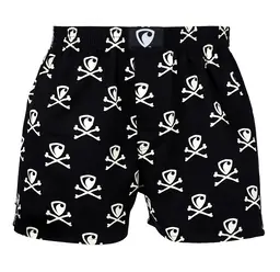 men's boxershorts with woven label EXCLUSIVE ALI - Men's boxer shorts RPSNT EXCLUSIVE ALI JOLLY ROGER - R2M-BOX-0622S - S