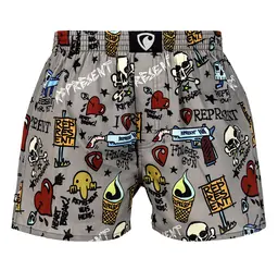 men's boxershorts with woven label EXCLUSIVE ALI - Men's boxer shorts RPSNT EXCLUSIVE ALI TATTOO - R2M-BOX-0625S - S