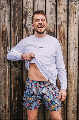 men's boxershorts with woven label EXCLUSIVE ALI - Men's boxer shorts RPSNT EXCLUSIVE ALI GODFEATHER ELECTION - R3M-BOX-0617S - S