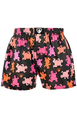 men's boxershorts with woven label EXCLUSIVE ALI - Men's boxer shorts Repre EXCLUSIVE ALI DANCING PIGGIES - R3M-BOX-0604S - S