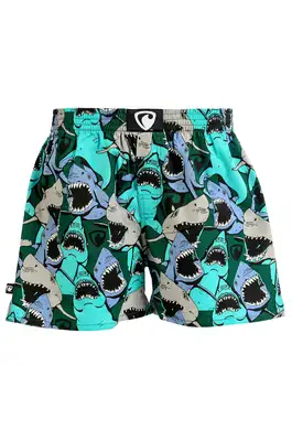 men's boxershorts with woven label EXCLUSIVE ALI - Men's boxer shorts REPRE4SC EXCLUSIVE ALI HAPPY SHARKS - R4M-BOX-0609S - S