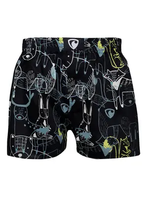 men's boxershorts with woven label EXCLUSIVE ALI - Men's boxer shorts REPRE4SC EXCLUSIVE ALI YELLOW SQUIRREL - R1M-BOX-0690S - S