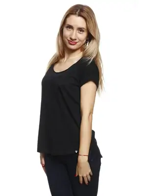 T-SHIRTS FÜR DAMEN - Kurzarm T-shirt für Frauen RPSNT SOLID BLACK - R8W-TSS-2701S - S