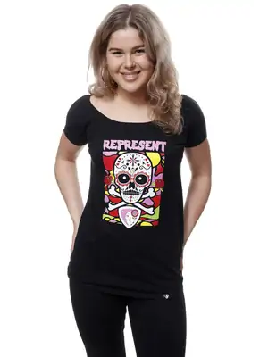 dámske tričká - Dámske tričko s krátkym rukávom REPRESENT LA MUERTE - R9W-TSS-1402XS - XS