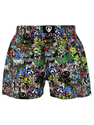 men's boxershorts with woven label EXCLUSIVE ALI - Men's boxer shorts RPSNT EXCLUSIVE ALI MONSTERS - R2M-BOX-0620S - S