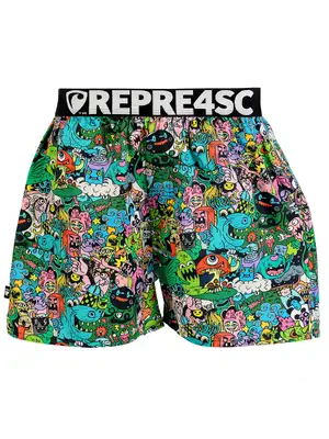 Pánské trenky s vytkávanou gumou EXCLUSIVE MIKE - Pánske trenky REPRE4SC EXCLUSIVE MIKE MONSTERS - R4M-BOX-0715XXL - XXL